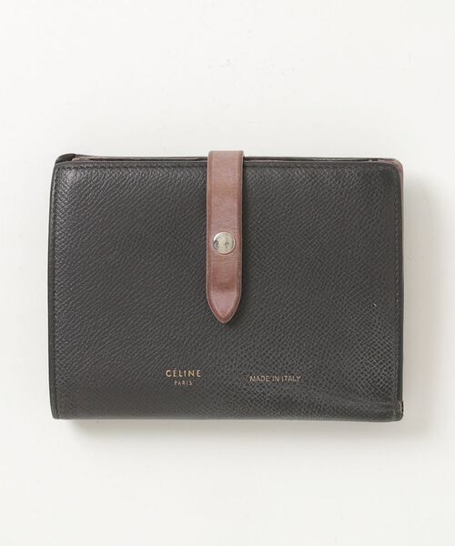⭐️ 新型 美品 セリーヌ ミディアム ストラップ 二つ折り財布 ブラック 鑑定済 CELINE（セリーヌ） ミディアムストラップ マルチファンクション 二