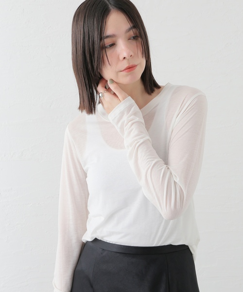 「BASERANGE」 長袖カットソー SMALL ピンク レディース_画像2