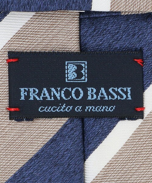 極美品 FRANCO BASSI ネクタイ レジメンタル 光沢 FRANCO BASSI（フランコバッシ） ネクタイ ファンシー レジメンタル