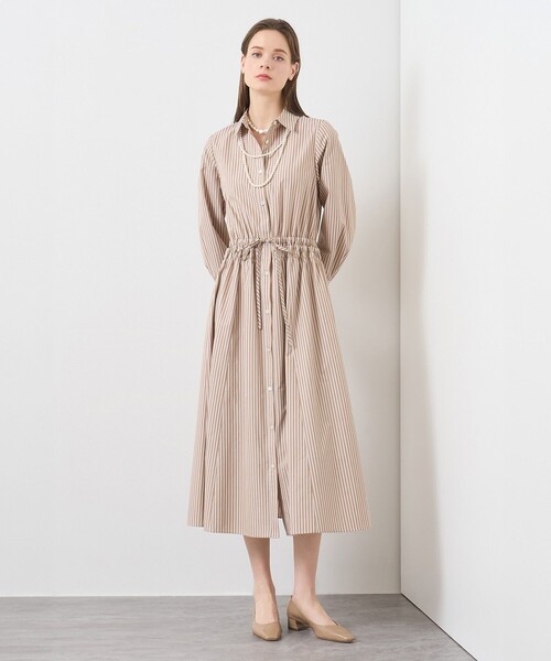 「ANAYI」 シャツワンピース 38 ベージュ レディース_画像6