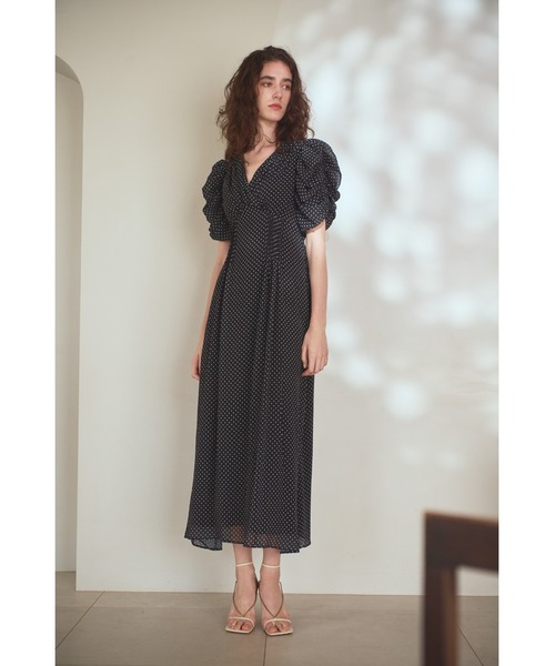 Estella.K ワンピース Vina Dress ドレープスリーブソフトドレス