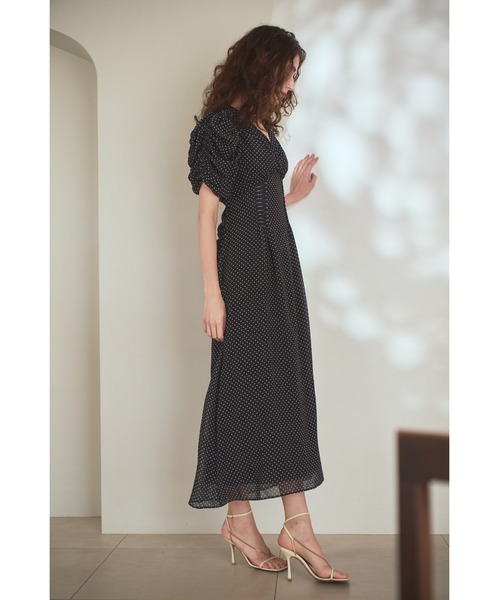 Estella.K ワンピース Vina Dress ドレープスリーブソフトドレス