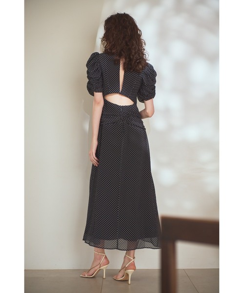 Estella.K ワンピース Vina Dress ドレープスリーブソフトドレス