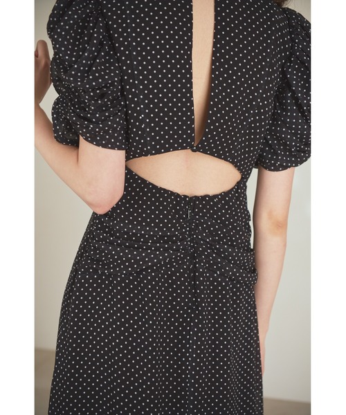 Estella.K ワンピース Vina Dress ドレープスリーブソフトドレス
