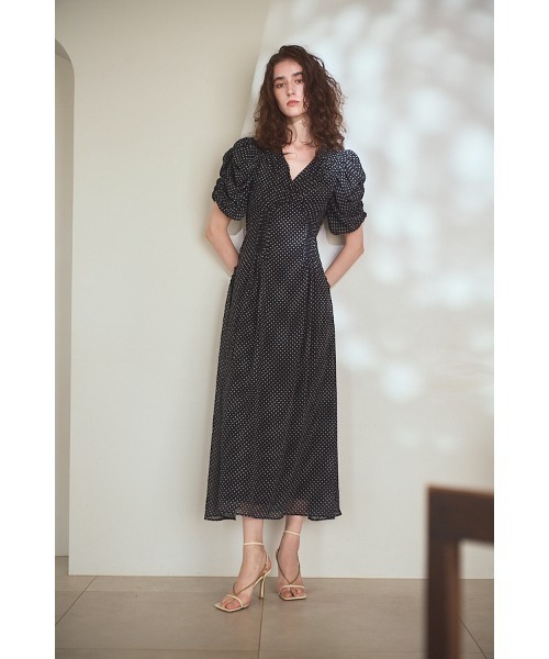 Estella.K ワンピース Vina Dress ドレープスリーブソフトドレス