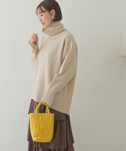 「F by ROSSO」 タートルネックニット FREE ネイビー レディース_画像5