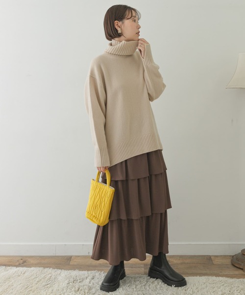 「F by ROSSO」 タートルネックニット FREE ネイビー レディース_画像6