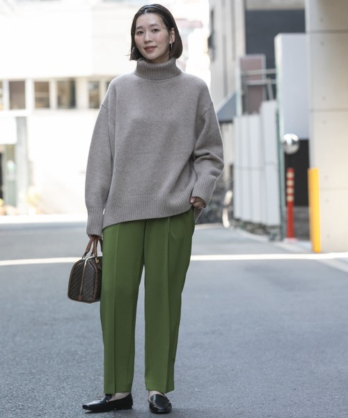 「F by ROSSO」 タートルネックニット FREE ネイビー レディース_画像9