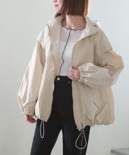 「archives」 ナイロンブルゾン MEDIUM オリーブ レディース_画像3