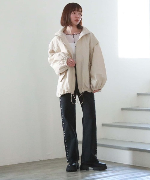 「archives」 ナイロンブルゾン MEDIUM オリーブ レディース_画像5