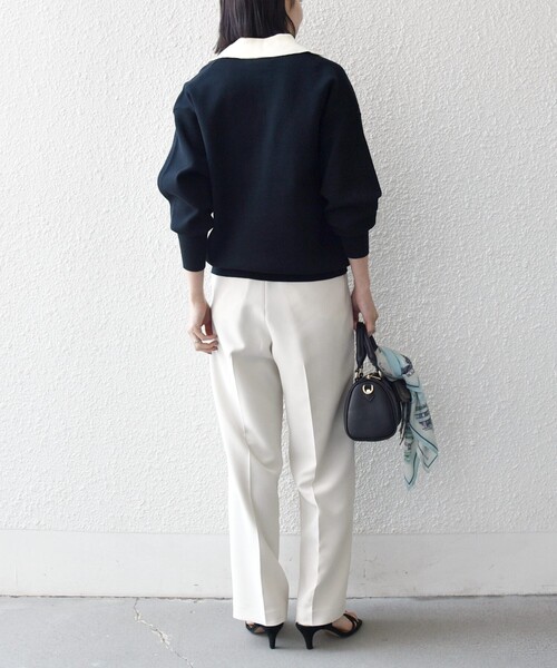 SHIPS any ニット セーター any:「手洗い可能」バイカラー スキッパー