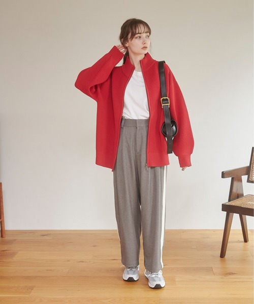 「ANGIE」 ニットカーディガン FREE グレー レディース_画像8