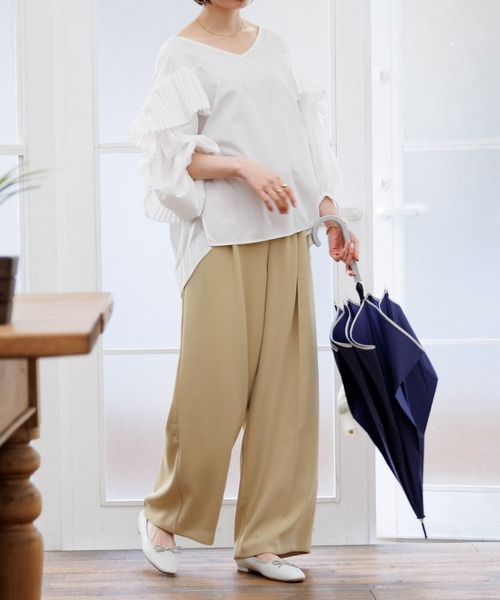 「HIMIKO」 フラットパンプス 22.5cm グレー レディース_画像4