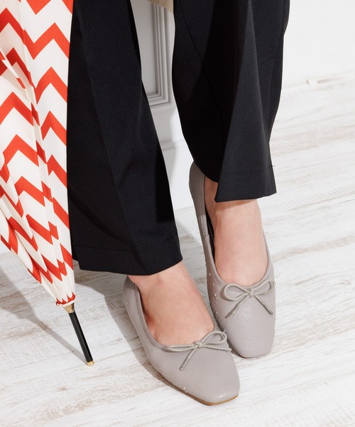 「HIMIKO」 フラットパンプス 22.5cm グレー レディース_画像9