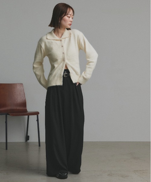 「ad thie」 ニットカーディガン FREE ブラック レディース_画像3