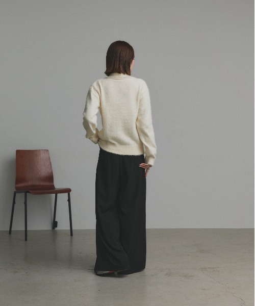 「ad thie」 ニットカーディガン FREE ブラック レディース_画像4