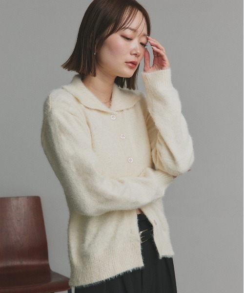 「ad thie」 ニットカーディガン FREE ブラック レディース_画像5