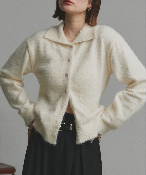 「ad thie」 ニットカーディガン FREE ブラック レディース_画像6