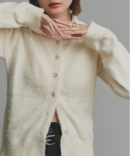 「ad thie」 ニットカーディガン FREE ブラック レディース_画像8