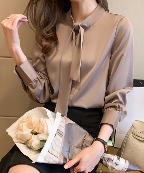 「COCOMOMO」 長袖ブラウス L ブルー レディース_画像9