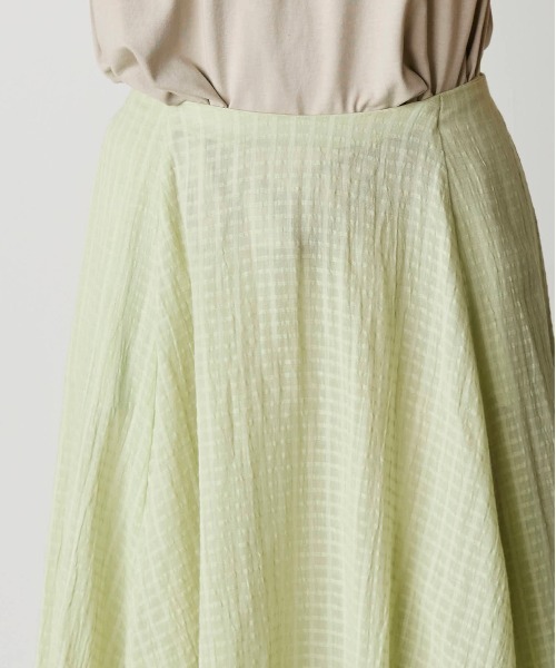 スカート natural dye Sheer Cotton Check flare skirtの画像