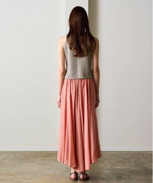 スカート natural dye Sheer Cotton Check flare skirtの画像