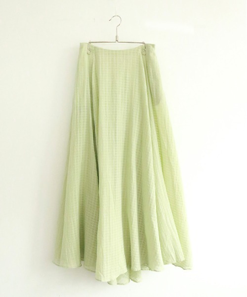 スカート natural dye Sheer Cotton Check flare skirtの画像
