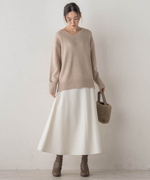 「Droite lautreamont」 ロングスカート M オフホワイト レディース_画像5