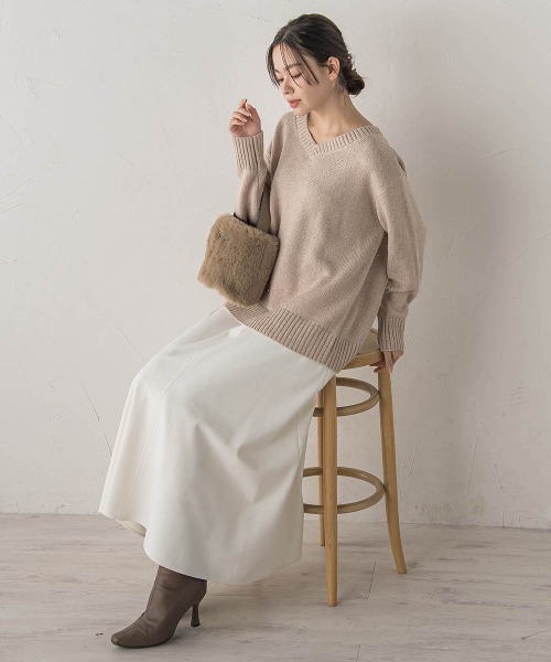 「Droite lautreamont」 ロングスカート M オフホワイト レディース_画像6