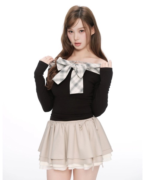 ANDWANG スカート Sculpted Ribbon Flare Skirt : ZOZOTOWN Yahoo!店
