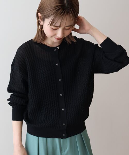 「AMERICAN HOLIC」 ニットカーディガン L オフホワイト レディース_画像4