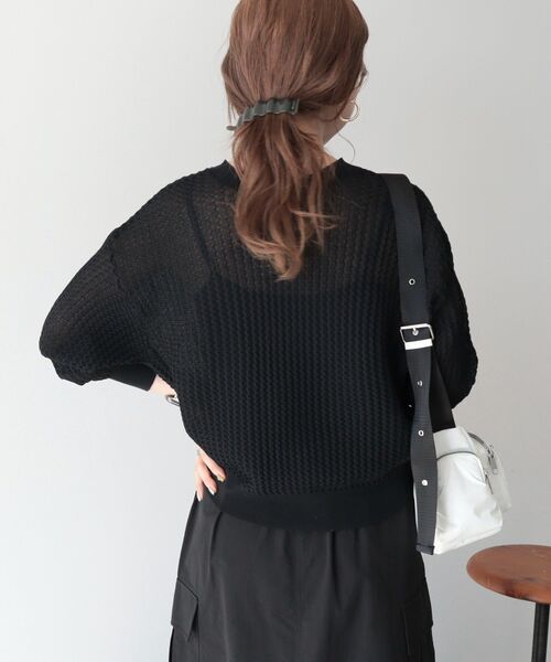 「AMERICAN HOLIC」 ニットカーディガン L オフホワイト レディース_画像6