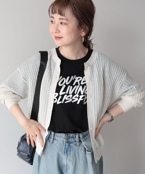 「AMERICAN HOLIC」 ニットカーディガン L オフホワイト レディース_画像8