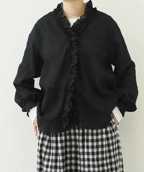 「JOURNAL STANDARD LUXE」 長袖ブラウス FREE ブラック レディース_画像7