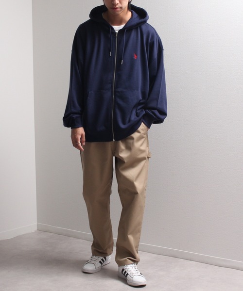 「U.S. POLO ASSN.」 ジップアップパーカー L アッシュグレー メンズ_画像4