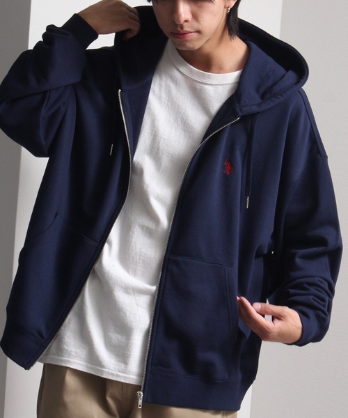 「U.S. POLO ASSN.」 ジップアップパーカー L アッシュグレー メンズ_画像8