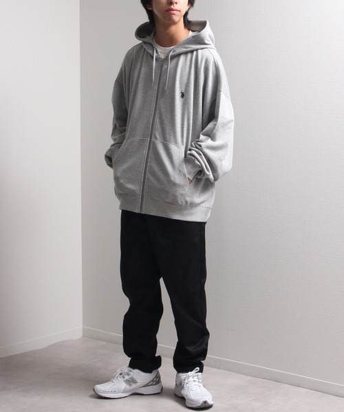 「U.S. POLO ASSN.」 ジップアップパーカー L アッシュグレー メンズ_画像9