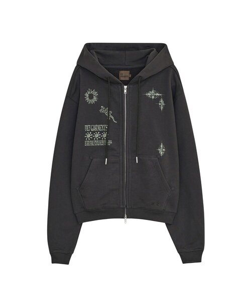 パーカー 「DEFGARMENTS/デフガーメンツ」LIZARD DOODLE HOOD ZIP UP レディース メンズ