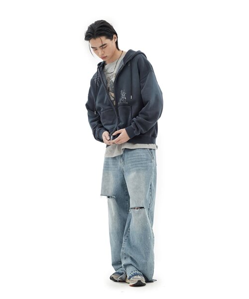 パーカー 「DEFGARMENTS/デフガーメンツ」LIZARD DOODLE HOOD ZIP UP レディース メンズ_10