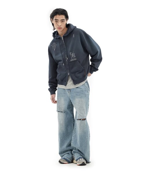 パーカー 「DEFGARMENTS/デフガーメンツ」LIZARD DOODLE HOOD ZIP UP レディース メンズ_11