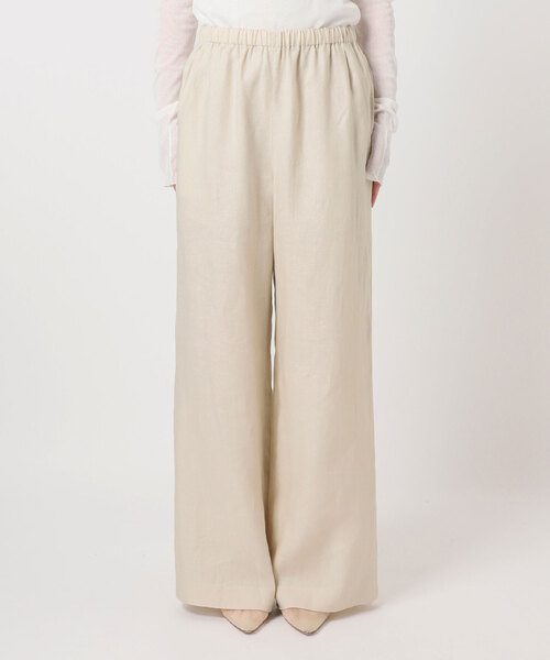 ワイドパンツ パンツ Linen easy パンツ レディースの画像