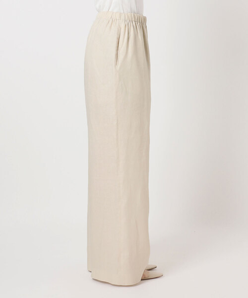 ワイドパンツ パンツ Linen easy パンツ レディースの画像