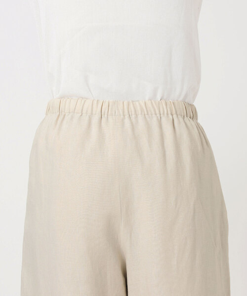 ワイドパンツ パンツ Linen easy パンツ レディースの画像