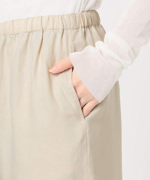 ワイドパンツ パンツ Linen easy パンツ レディースの画像