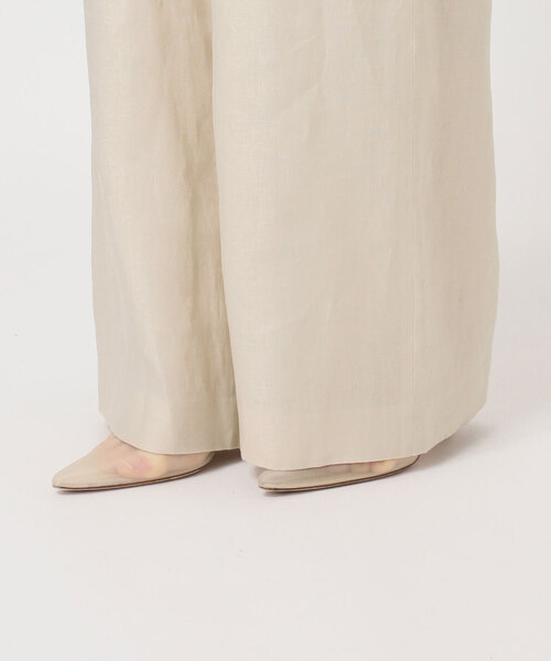 ワイドパンツ パンツ Linen easy パンツ レディースの画像