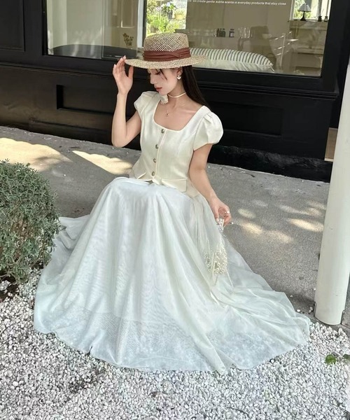 DRESS+（ドレスプラス） セットアップ パフスリーブジャケット