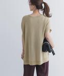 サマーニット ニット セーター リネン混ブーク...の詳細画像4