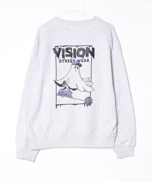 「VISION STREET WEAR」 ワンポイントスウェットカットソー M グレー メンズ_画像2