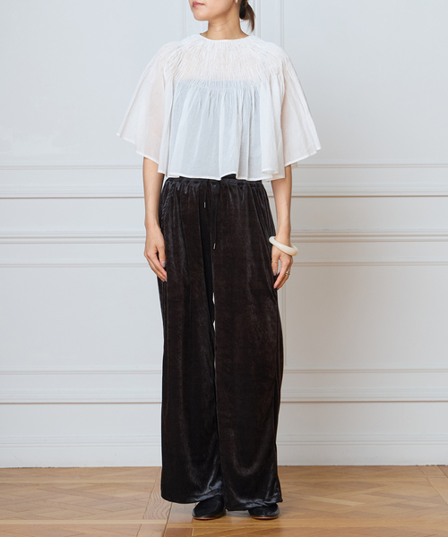 Drawer ULLA JOHNSON 神崎恵着　ブラウス IENA LA BOUCLE（イエナラブークル） ブラウス シャツ 半袖 ハンド