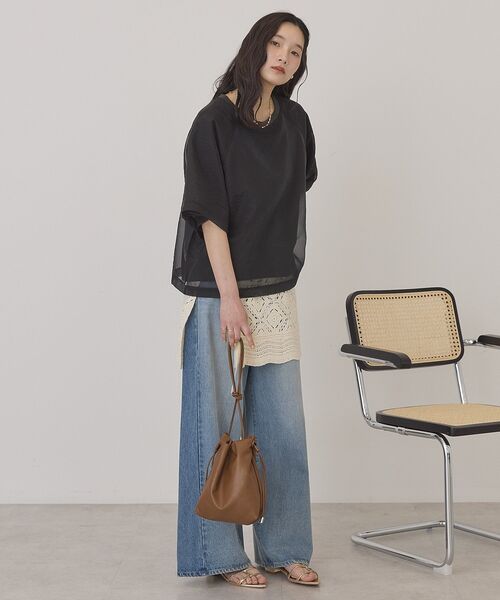 「AMERICAN HOLIC」 半袖カットソー L アイボリー レディース_画像8